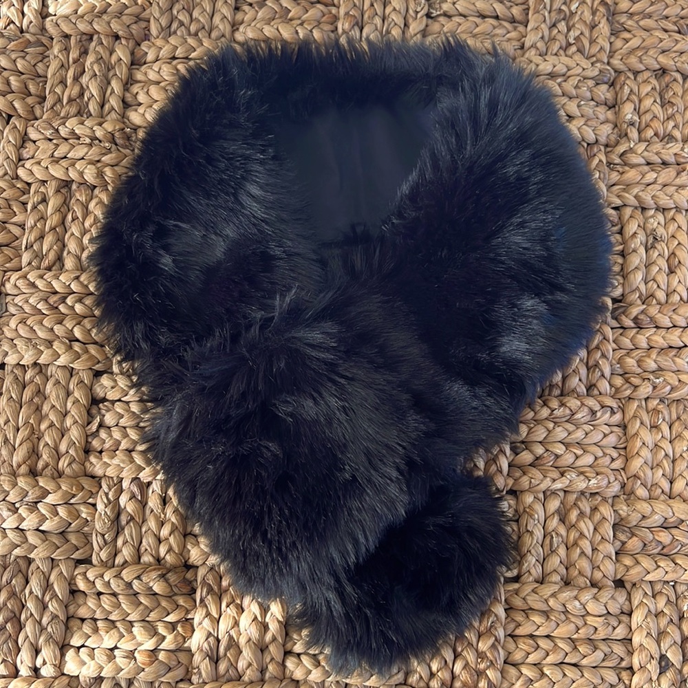 Black Faux Fur Scarf